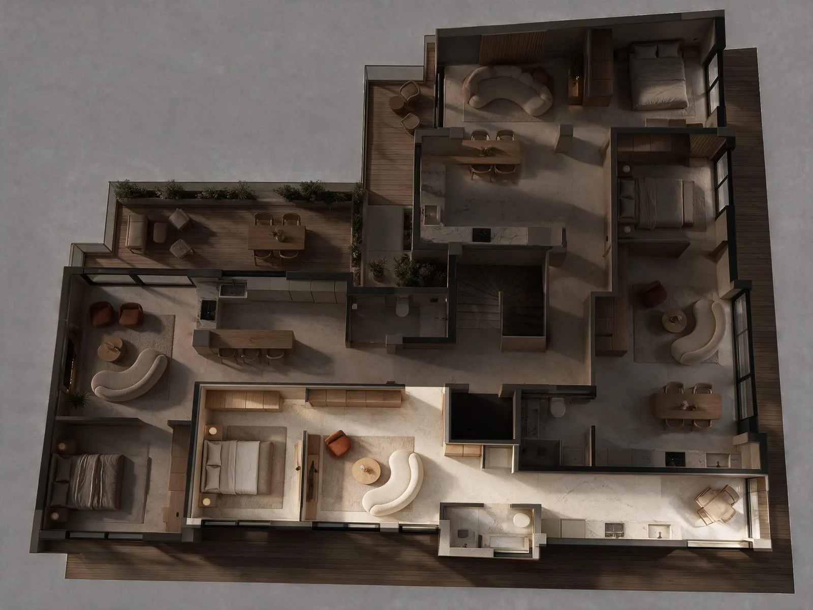 Floor plan with apartment A2 lit
