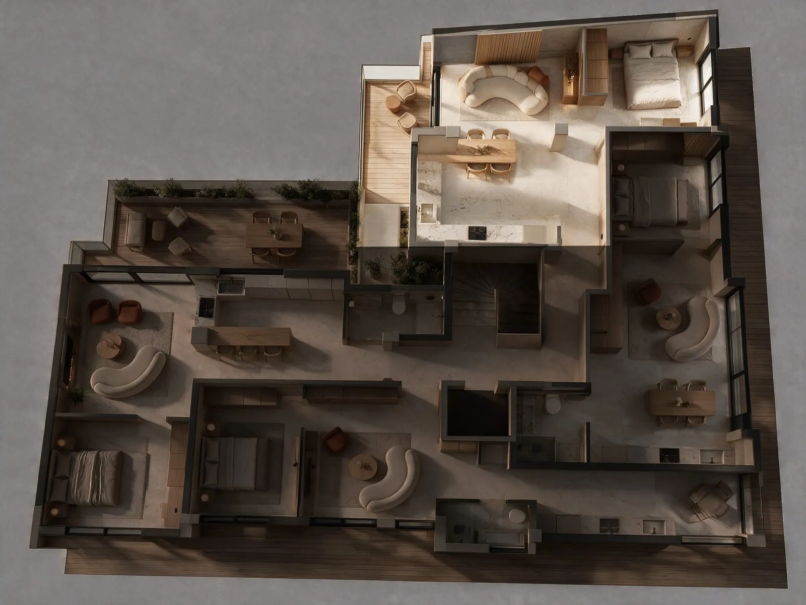 Floor plan with apartment A4 lit