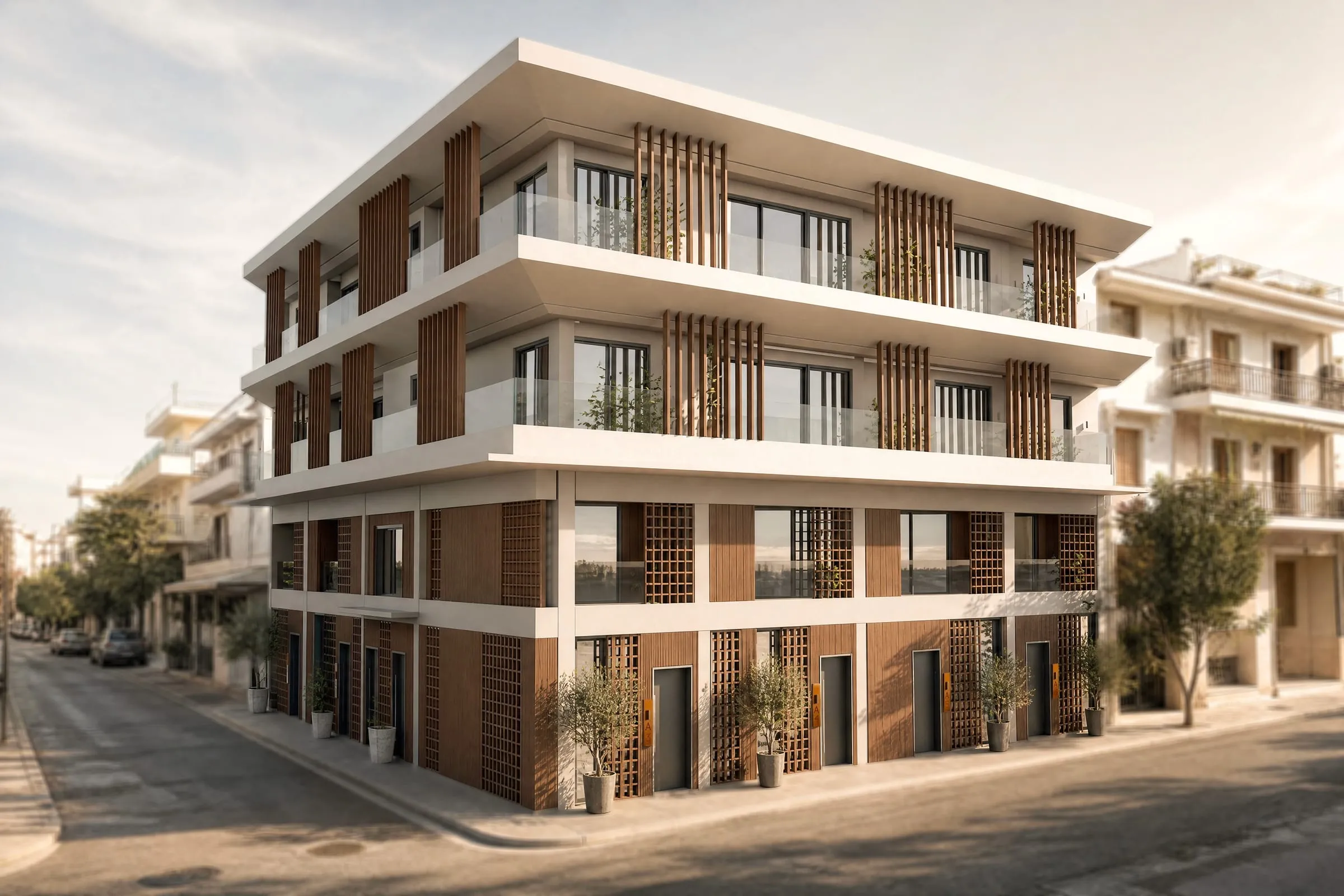 Render of the building seen from the street
