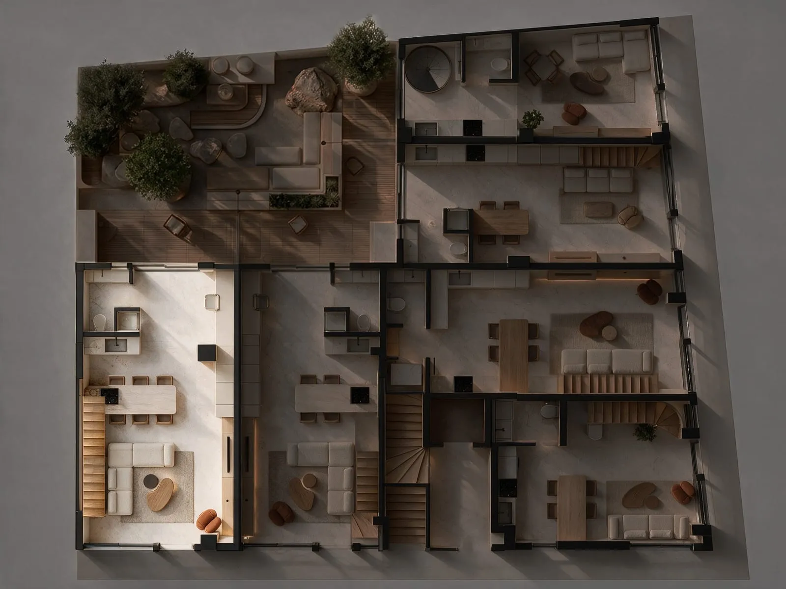 Floor plan with apartment I1 lit
