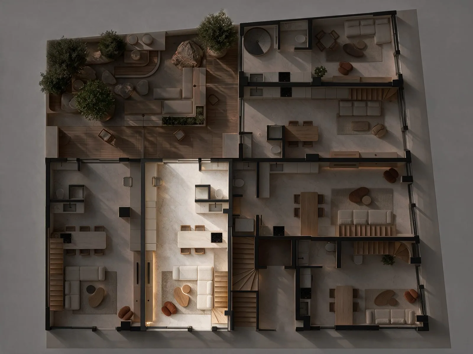 Floor plan with apartment I2 lit