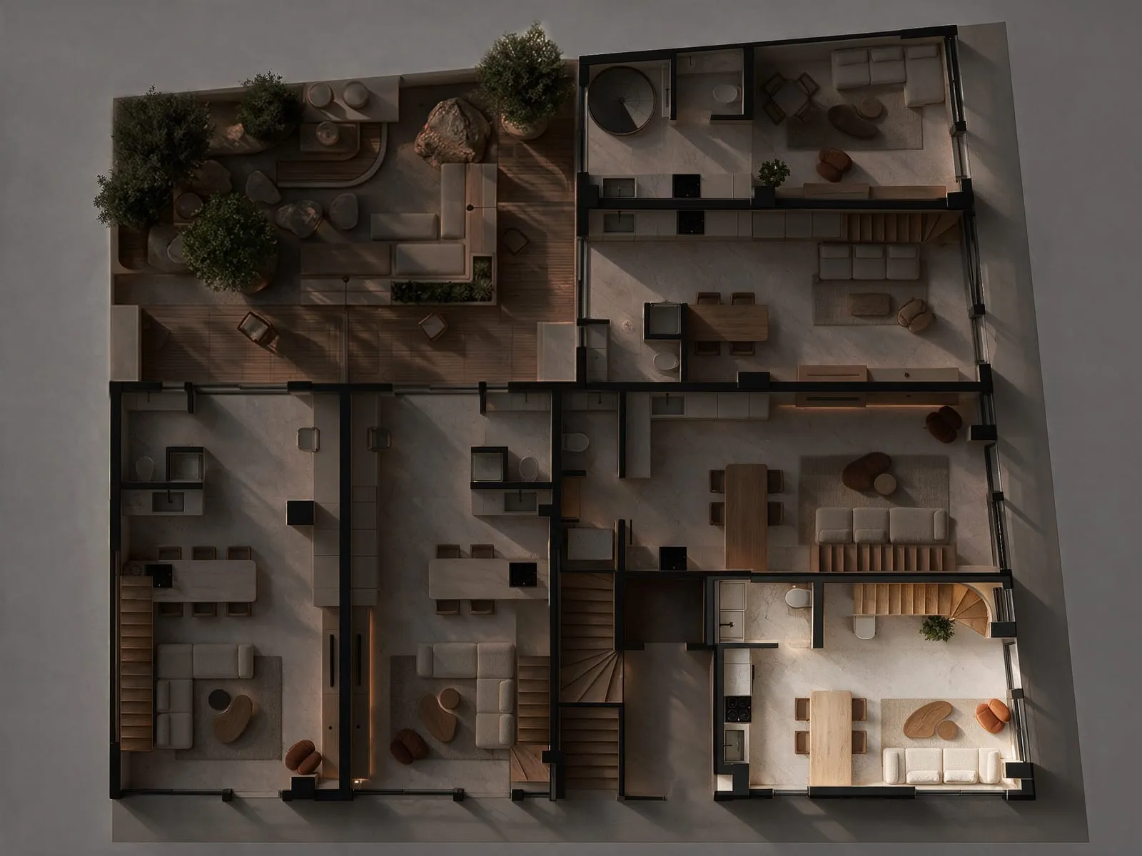 Floor plan with apartment I3 lit