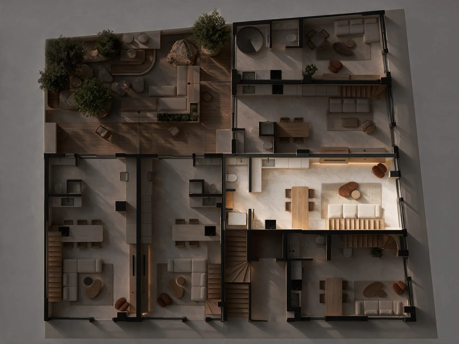 Floor plan with apartment I4 lit
